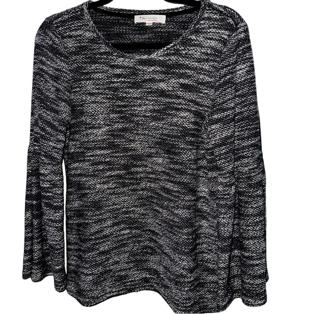 Two by Vince Camuto Gray Marled Bell Sleeve Sweater Women’s Medium